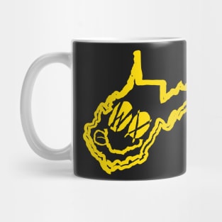 WV Eyes West Virginia Grunge Smiling Face Black background Mug